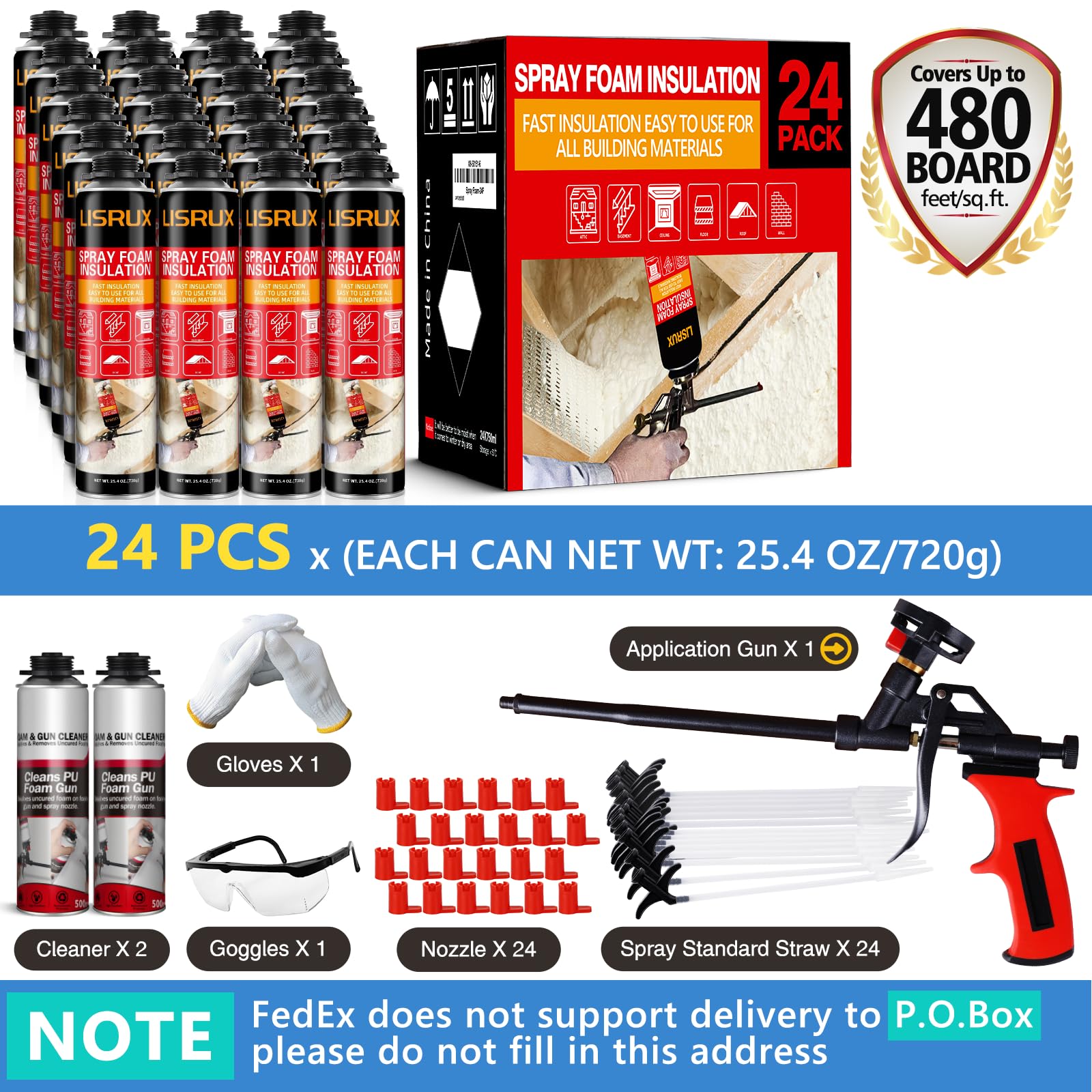 Amazon.com: LISRUX Spray Foam Insulation Kit (480 Board Feet